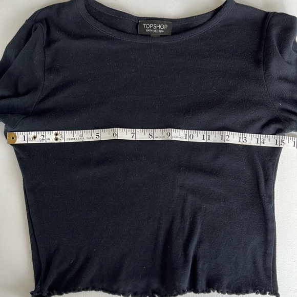 Crop Top by Topshop with Lettuce Hem - Picture 8 of 10